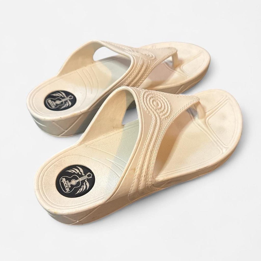Vintage Comfortable Cream Platform Sandals